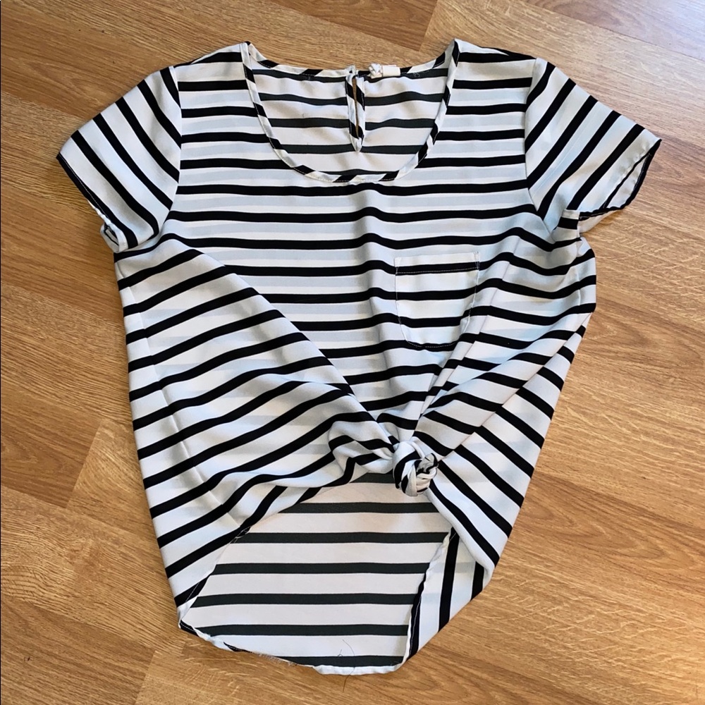 Japna Striped Chiffon Blouse